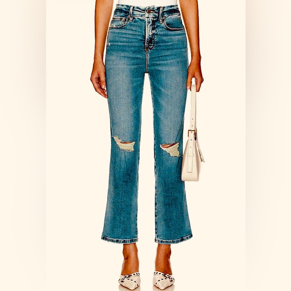 NWT - Good American GOOD CURVE STRAIGHT JEANS - Picture 1 of 7